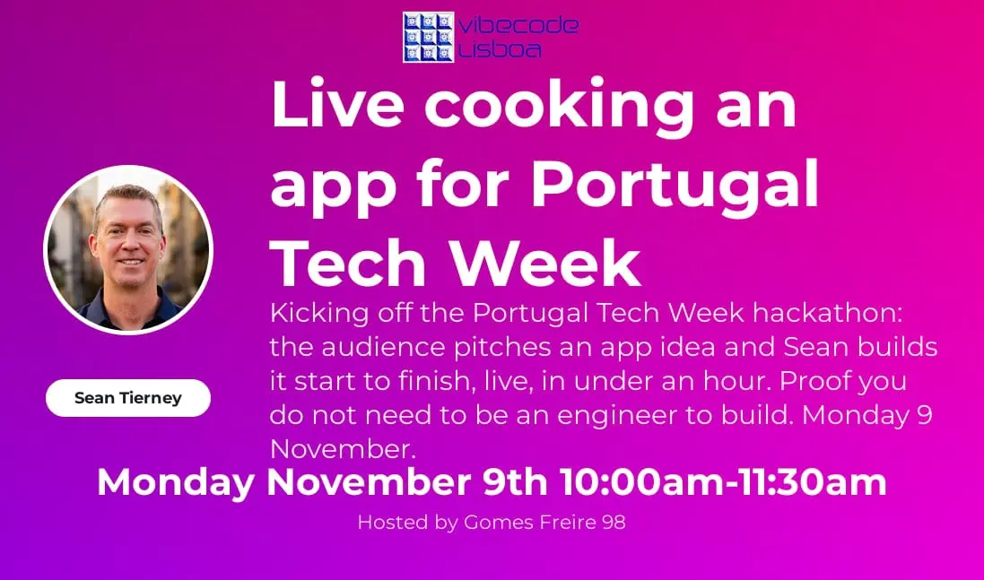 Live-Cooking an App for Portugal Tech Week, event image